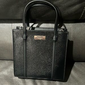 Kate spade black patent saffiano mini tote